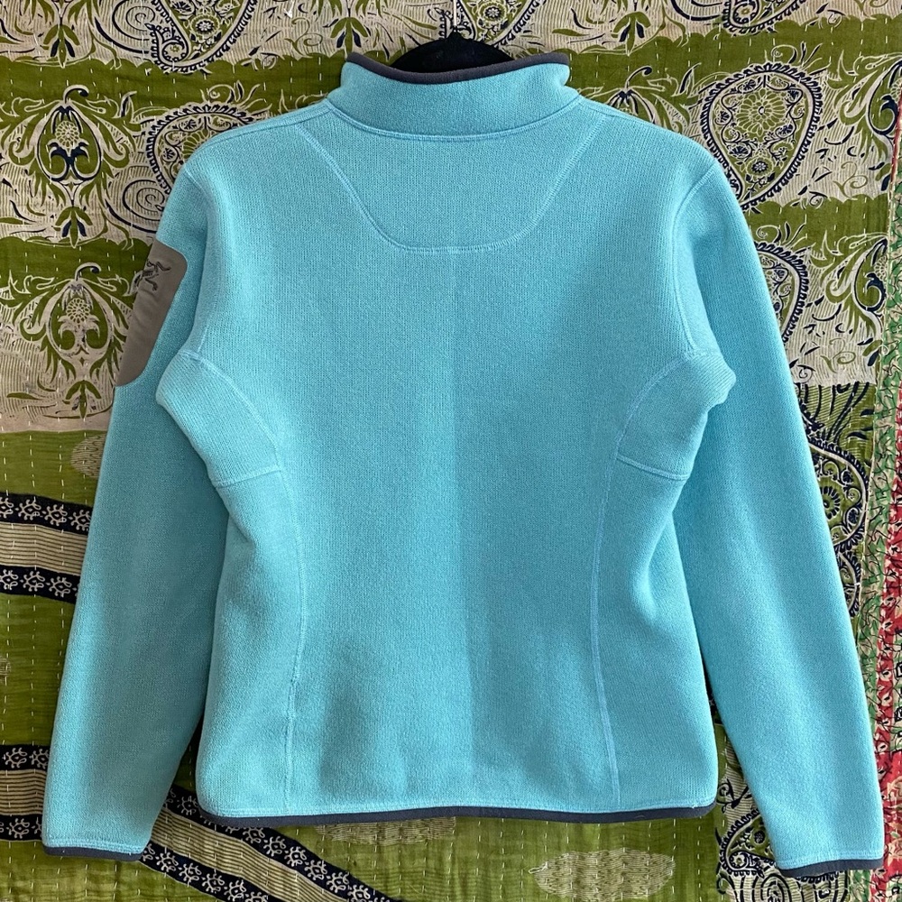 Arc'teryx Light Turquoise Quarter Zip Polartec Pullover Fleece Jacket Size M - Picture 9 of 14